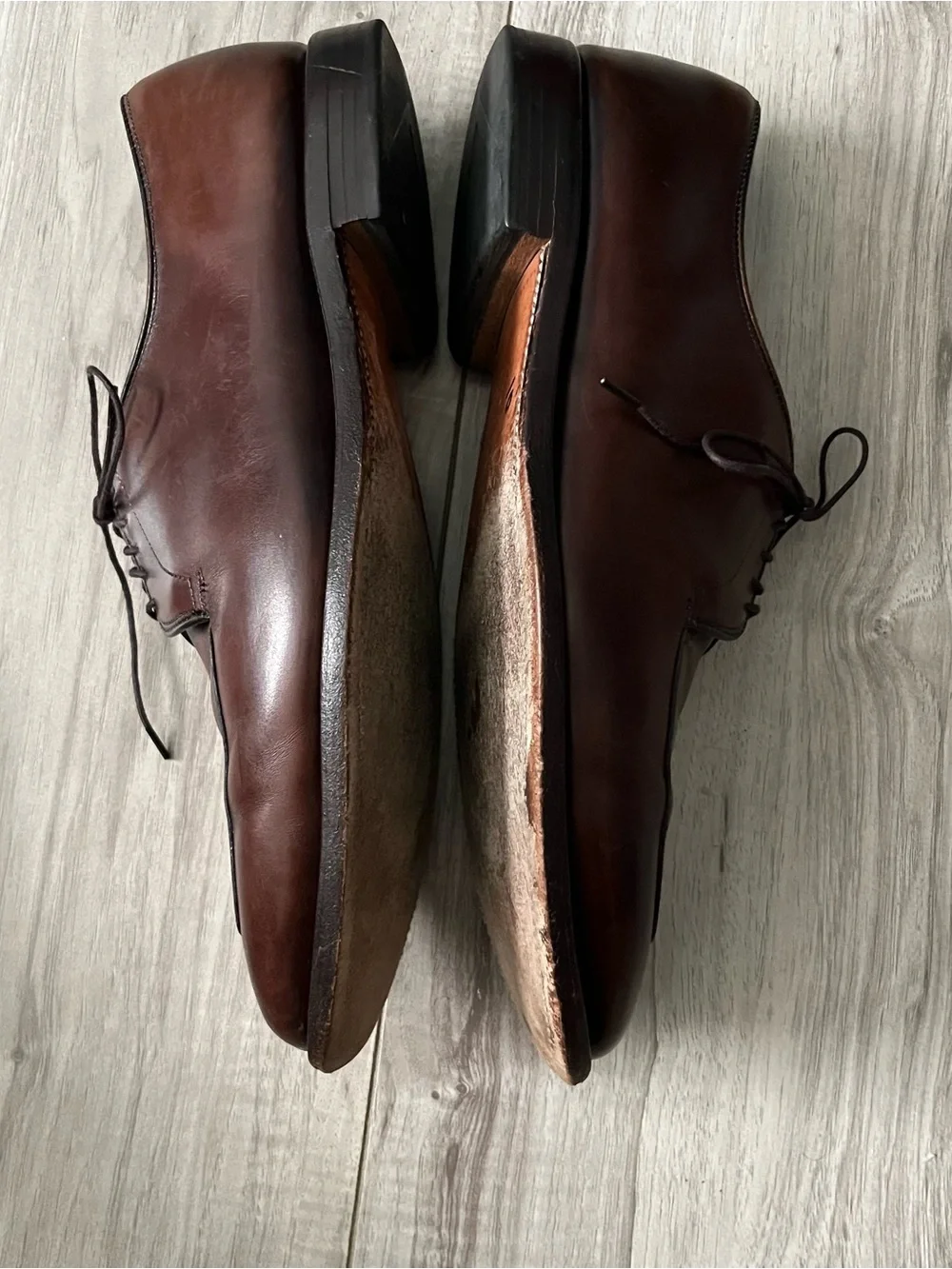 Allen Edmonds Dark Brown Leather Split-Toe Derby Shoes